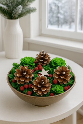 Winter potpourri with cinnamon, pine cones, anise