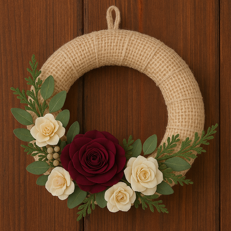 Jute wreath bleached ca. 25 cm