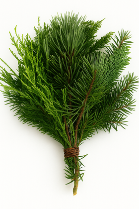 Set von grüner Vegetation