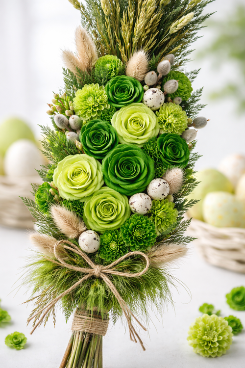 Dried flowers  SOLA, 2-3 cm, 60 pcs/pkg dark green