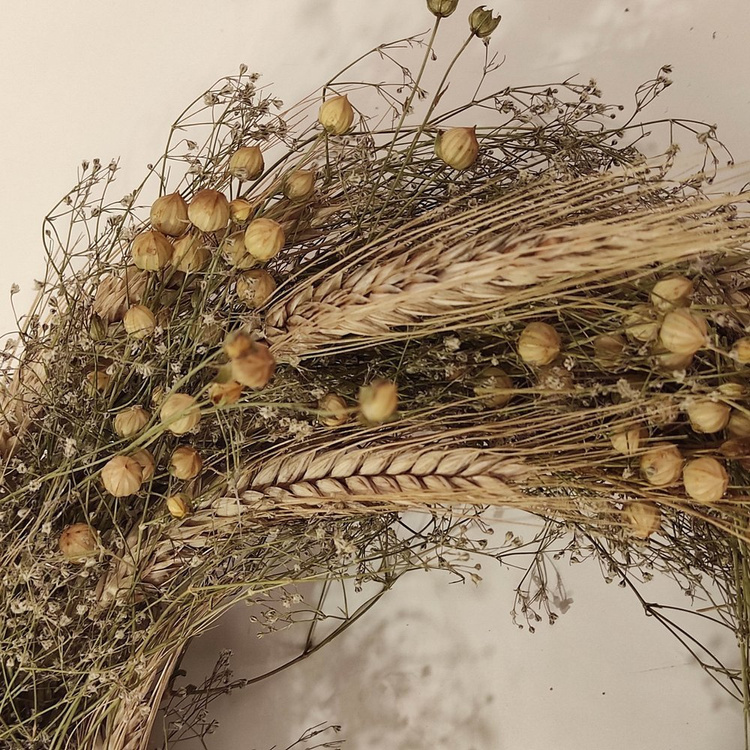 Bunch of grass, grains and linum, ca. 40 cm