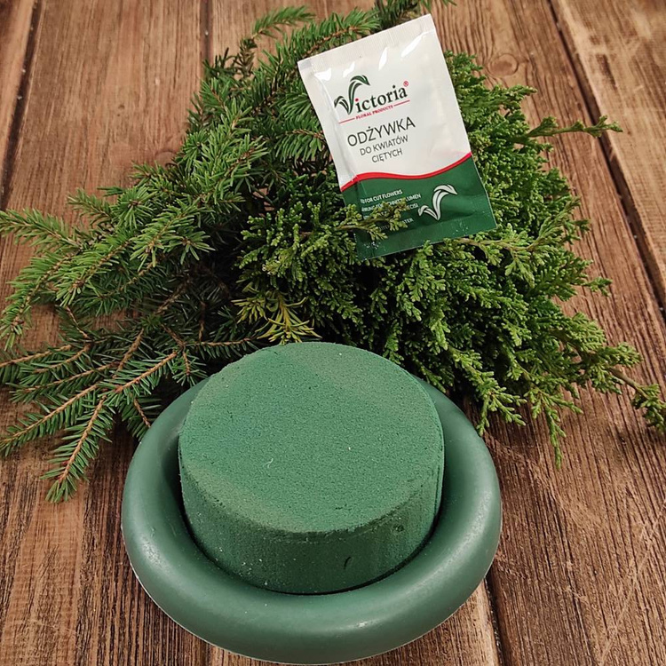 Decoration sponge, cut green, self-assembly set