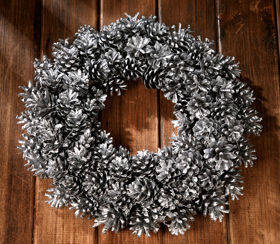 Wreath of silver cones  ca.30cm