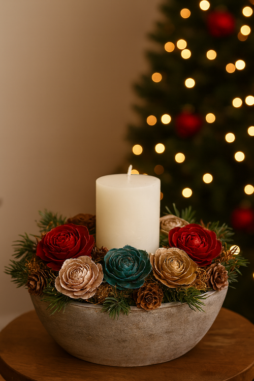 Cedar Wood Roses 6 pcs./pack heads white,blue,claret