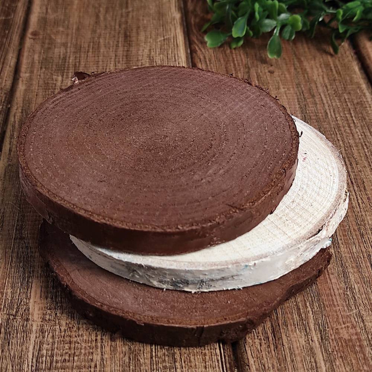 Holzscheibe zur Dekoration, Birke 10-12 cm dick. 1-2 cm 3er Packung 