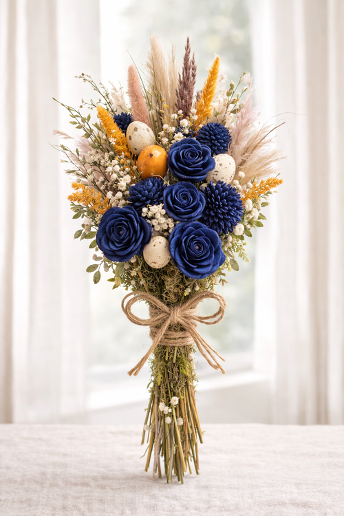 Zinia flowers, 3 cm, 24 pcs/pkg - navy blue