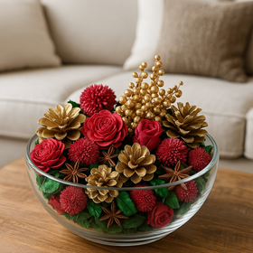 Winter potpourri with cinnamon, pine cones, anise
