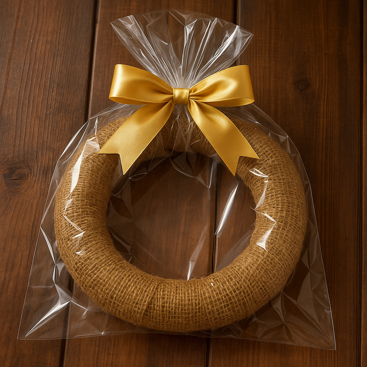 Jute wreath gold ca. 25 cm