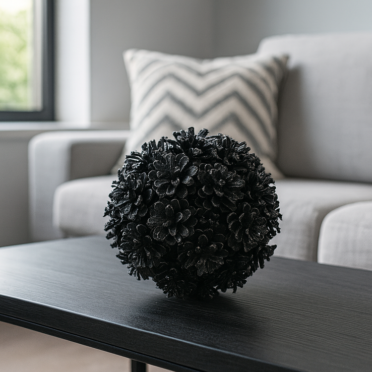 Sphere cones, slightly glittery black, 14-20 cm 