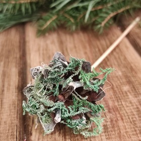 Cones on a wooden peak gold 6 pcs / pack