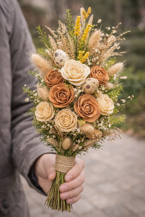 Zinia flowers,5-6 cm, 10 pcs/pkg - light brown