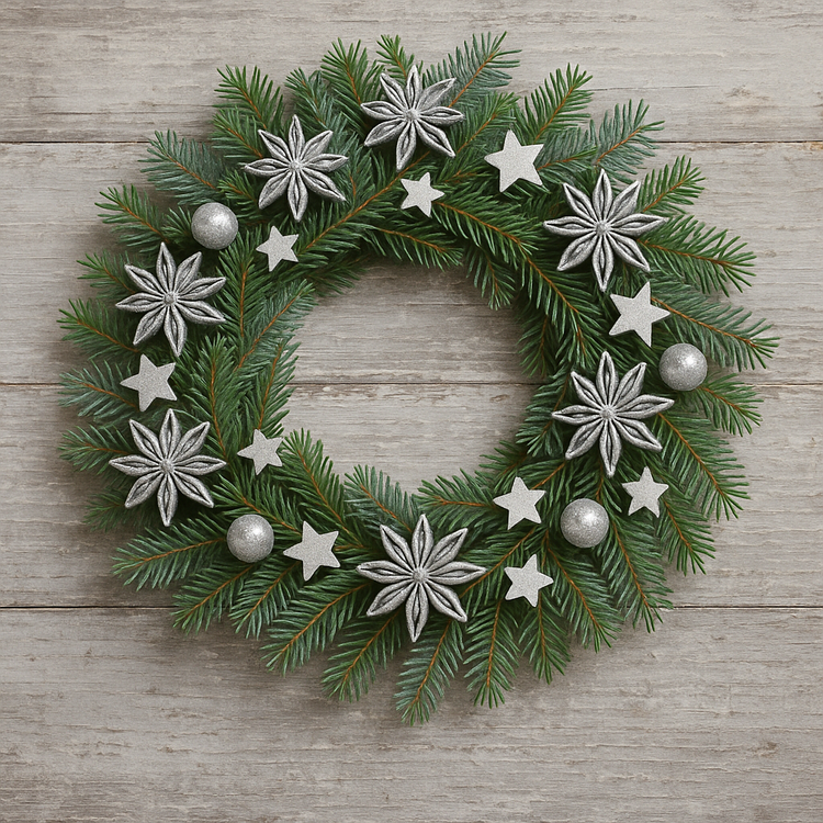 Decorative anise silver 12 stars