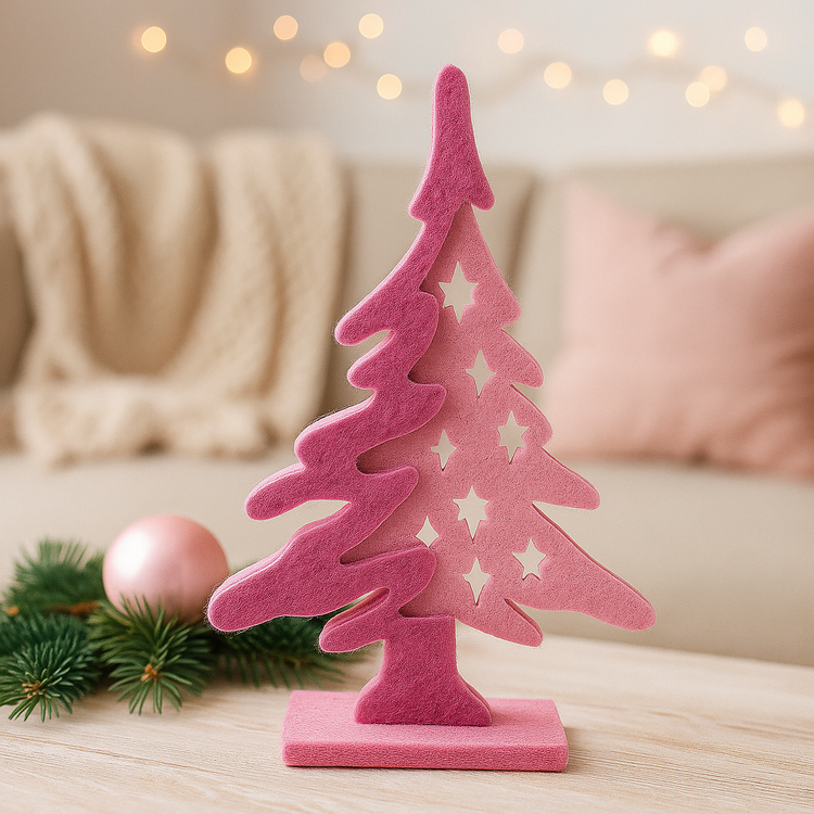 Filzweihnachtsbaum, rosa, 15 cm