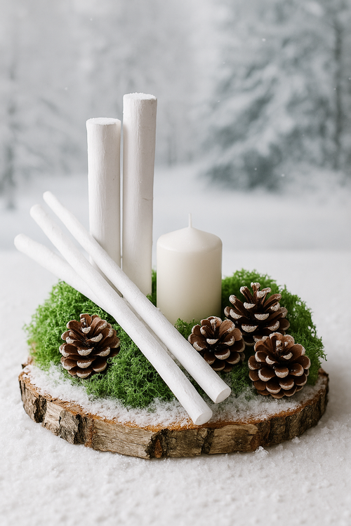 Wooden sticks, white, 6 pieces, 30 cm