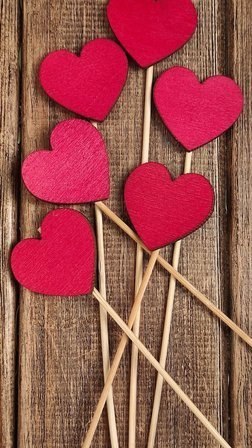 Wooden  hearts 6 pcs / pack PROMOTION