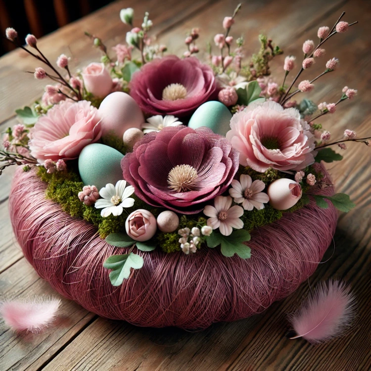 Natural sisal, prepacked, 50 g, dark pink