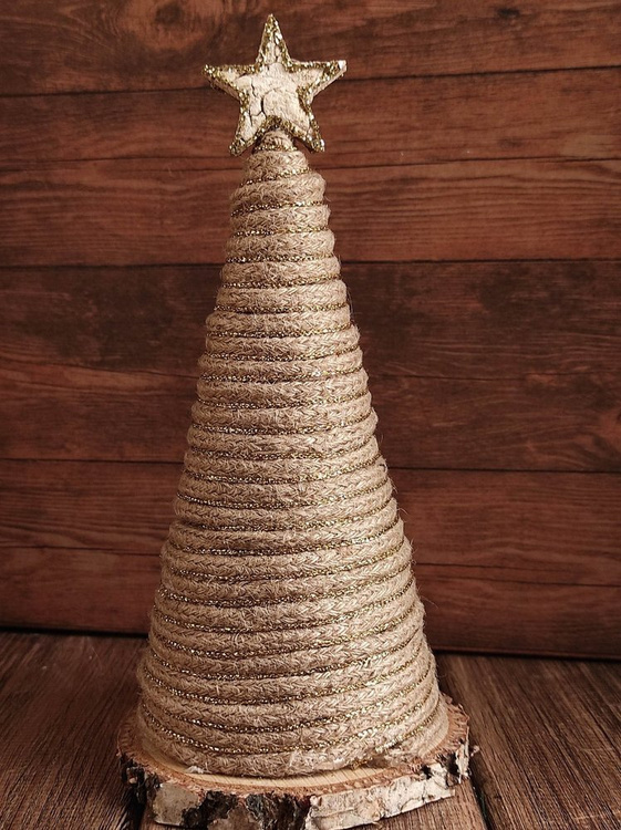 Weihnachtsschmuck, 12/16 cm Juteseil Weihnachtsbaum