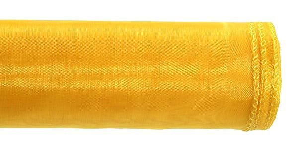 Organza wstążka obszywana, tiul na rolce obszywany 40cm / 900 cm   ŻÓŁTA