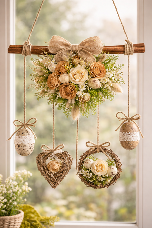 Kwiaty sola mix ecru & jasny brąz GrandDeco – 60 szt., 2–6 cm | naturalna dekoracja