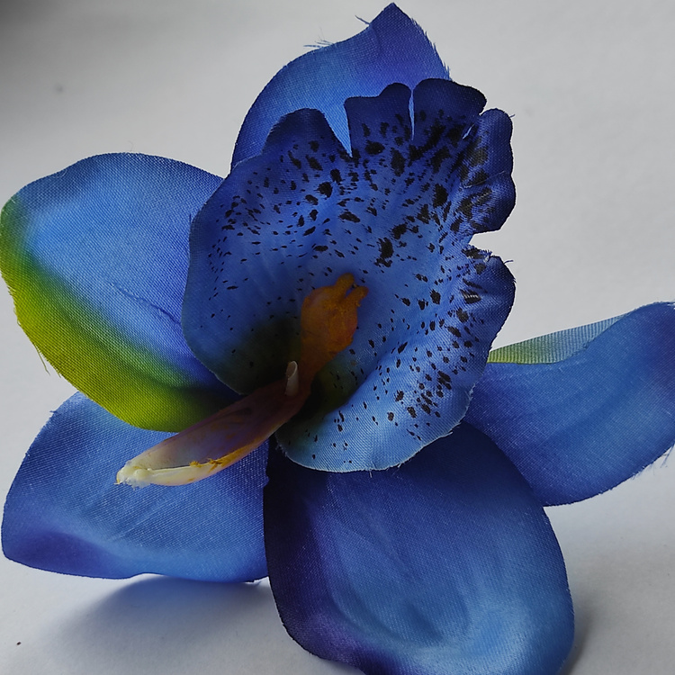 Storczyki sztuczne niebieskie – główki 12 cm (4 szt.) do dekoracji florystycznych i DIY