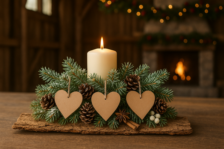 Weihnachtsdekoration aus Holz Holzherzen 10,8,6 cm-3 St./Pack