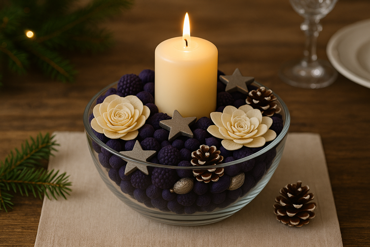 Winter potpourri with cinnamon, pine cones, anise