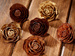 Cedar Wood Roses 6 pcs./pack heads brown,gold,natural