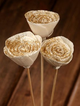 Titonia on wire 2-3 cm 60 pcs/pkg gold