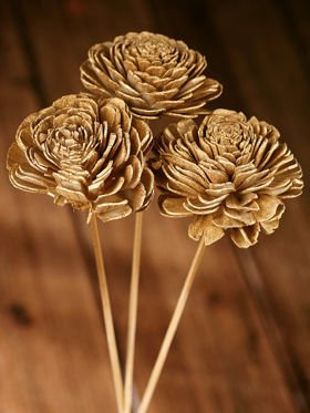 Belly 6 cm flowers on wire, 15 pcs/pkg - white