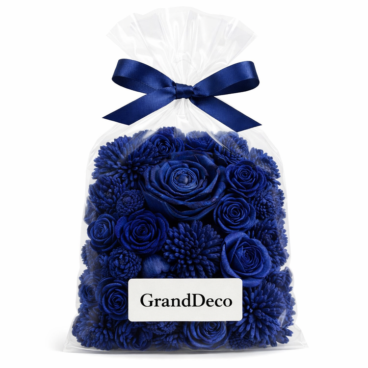 Zinia flowers, 3 cm, 24 pcs/pkg - navy blue