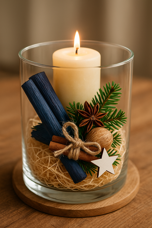 Holz, Länge 10-12 cm, 6 Stücke, blau