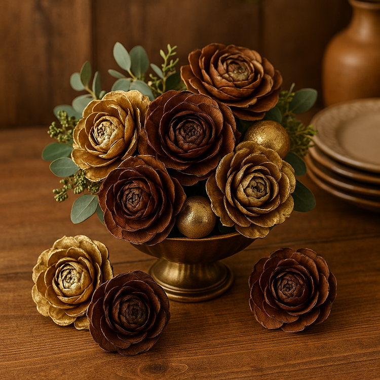 Cedar Wood Roses 6 pcs/pkg