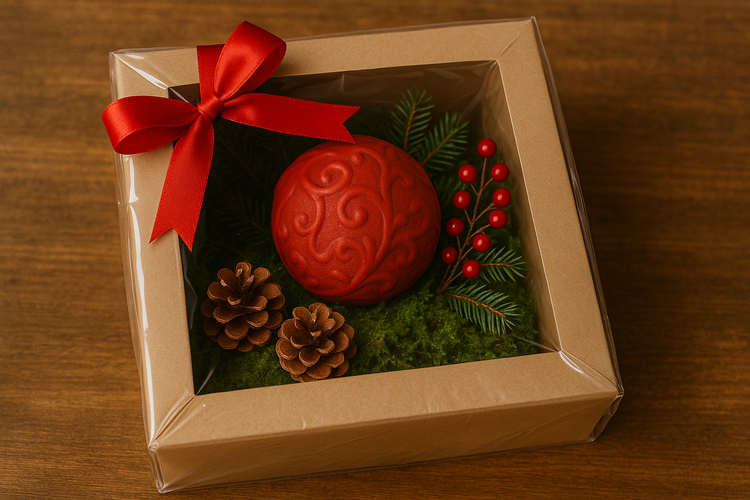 Red ceramic ball, 8,5 cm