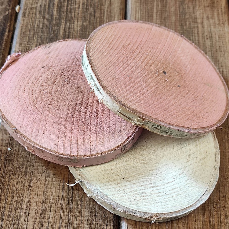 Holzscheibe zur Dekoration, Birke 10-12 cm dick. 1-2 cm 3er Packung 