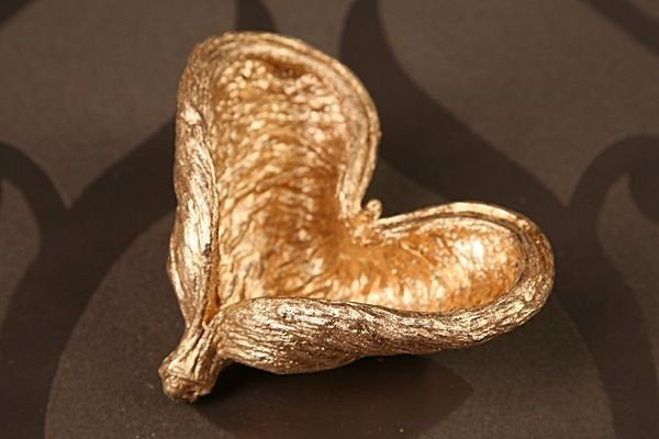 Golden lackiertes Badam / Durchmesser ca. 6-8 cm / 6 Stück / Satz