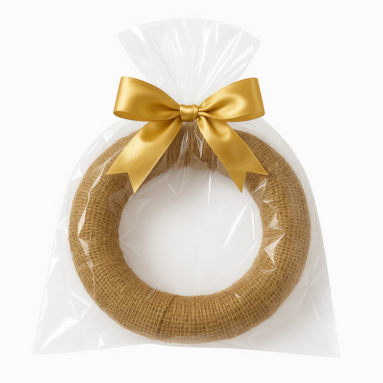 Kranz aus Jute ca. 25 cm golden