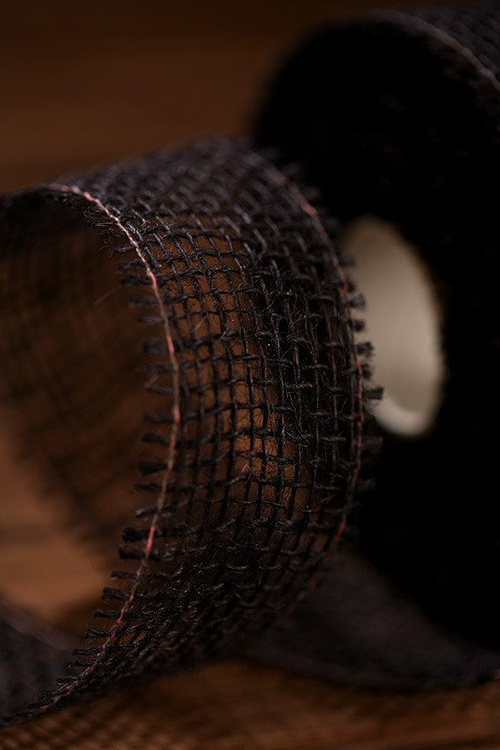 Band aus Jute 5 cm / 5 m schwarz