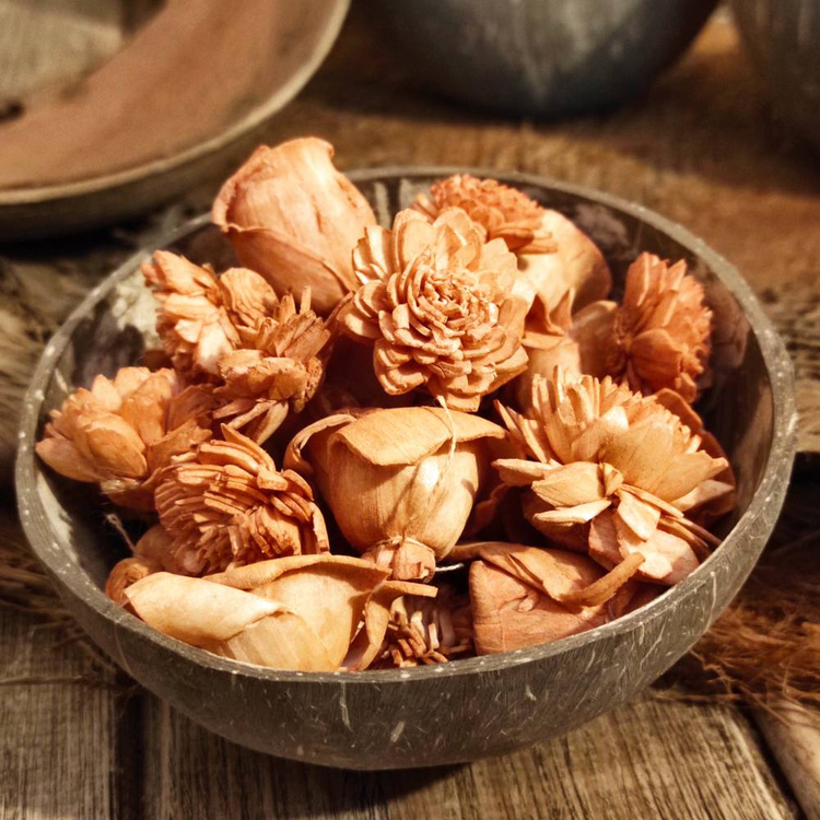 Kwiaty shola brąz 60 szt. 2–6 cm – kolekcja GrandDeco