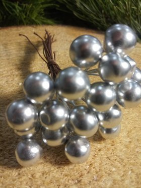 Perlenperlen auf Draht, 10mm / 10cm Silberbündel, Perlenpreis pro Bündel 20 Stk