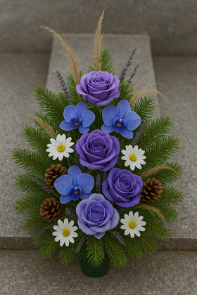 Wreath 35-40 cm purpkle