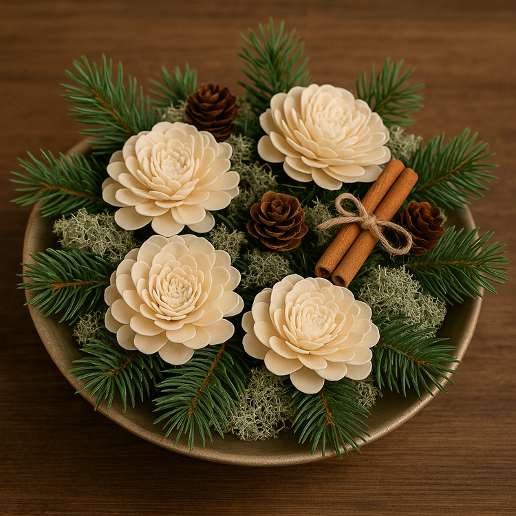 Belly flowers, 6 cm, 6 pcs/pkg - white