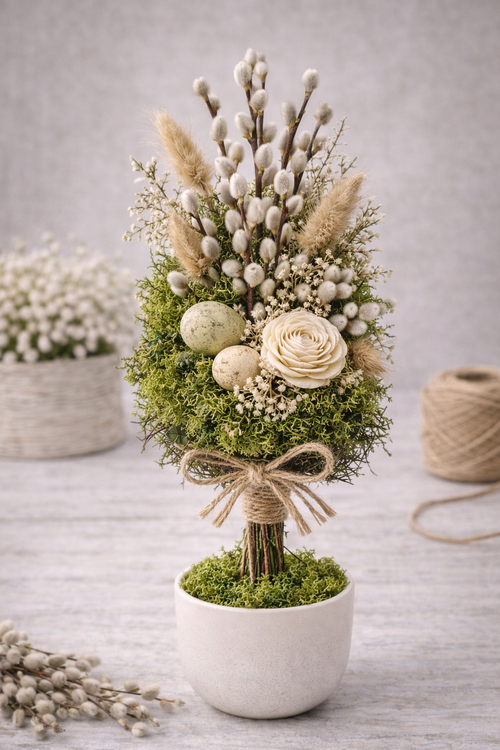 Dried bark decorated with moss-5-7 pieces