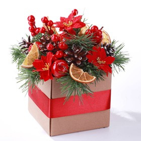 Flower Box with sponge for dry and artificial plants 10/10 cm, eco pattern