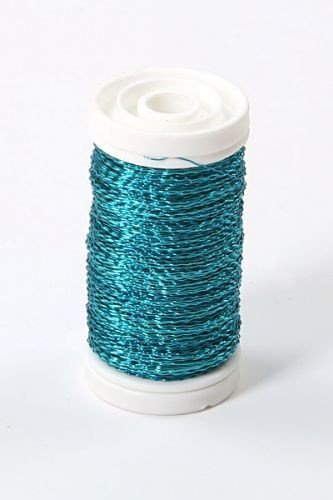 Drut florystyczny miedziany krępowany na szpulce 75g - turkusowy 70-80 metrów