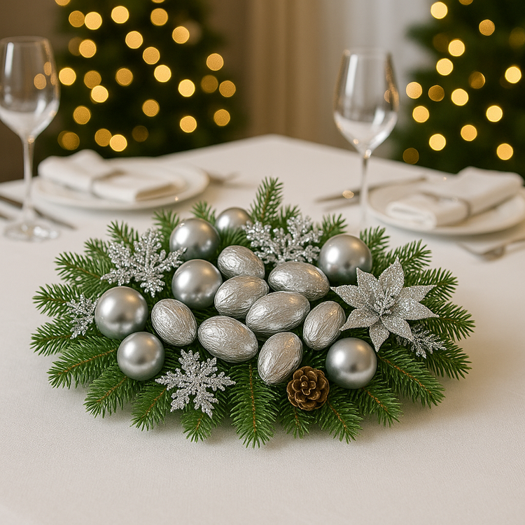 Silver Amra dyed balls,  12 pcs