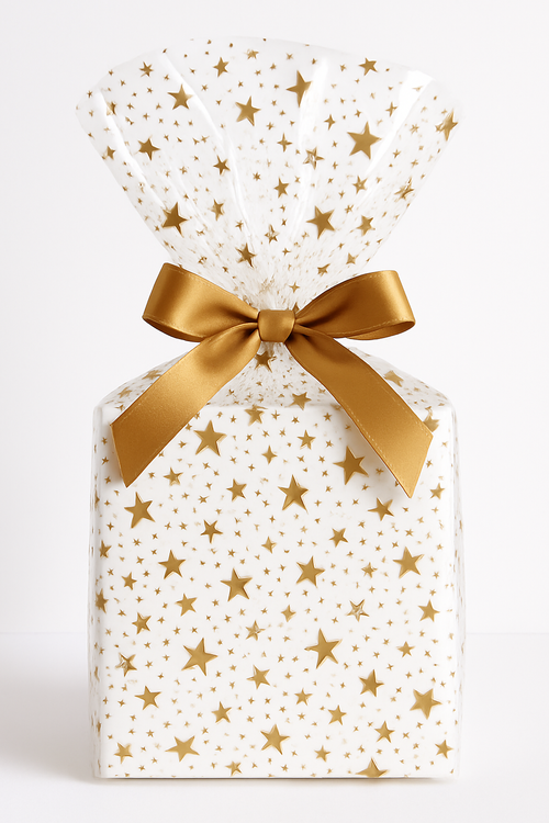 Foil film 50 x 70 cm with a stars, 50 sheets/pkg - gold