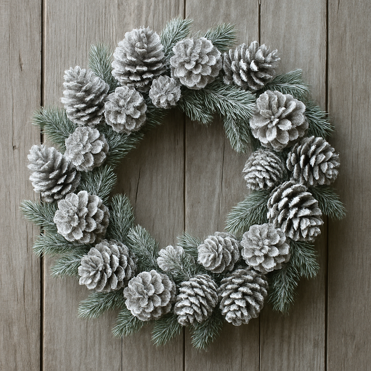 Mountain pine cone, 12 pcs/pkg white