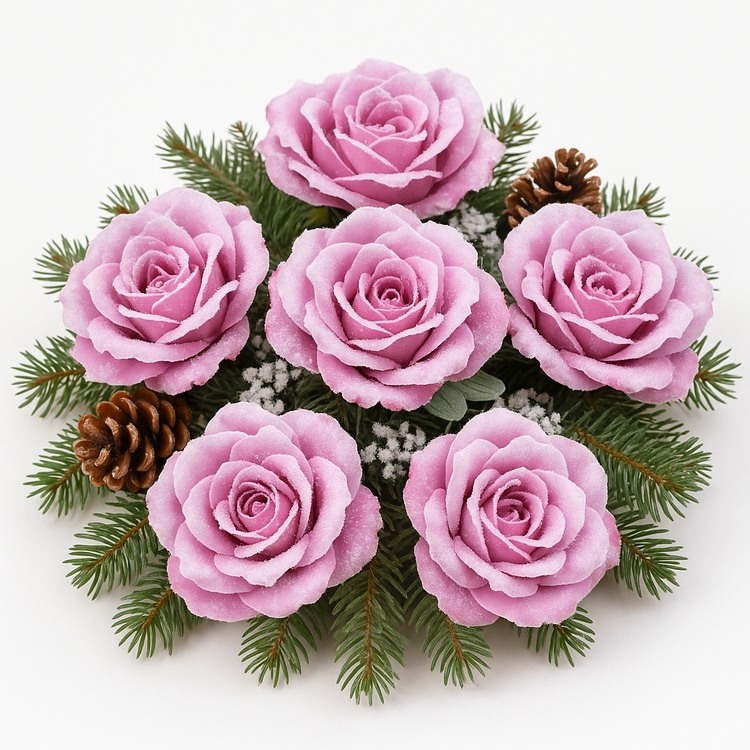 Head of rose purple 3X 11 cm