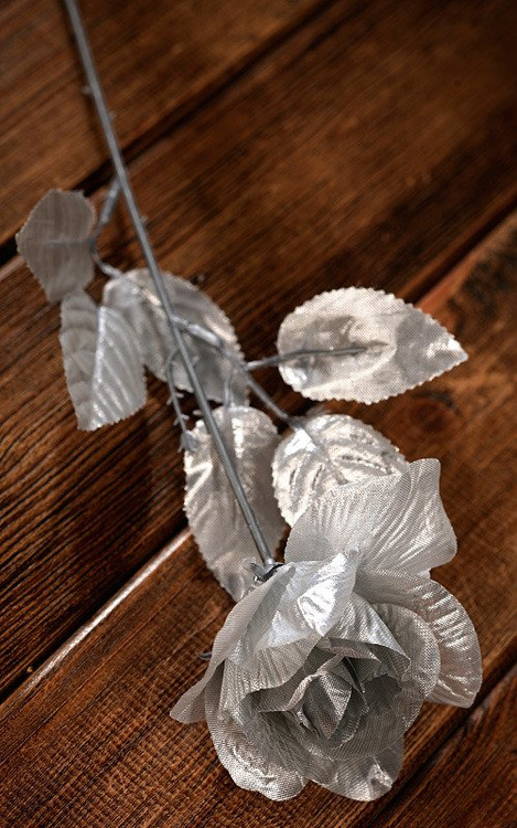 Kunstblume ROSE SILBER 9/50 CM