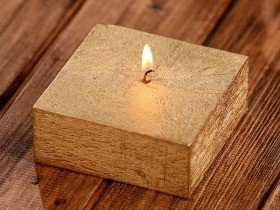 Rustic candle 40/100/100mm gold